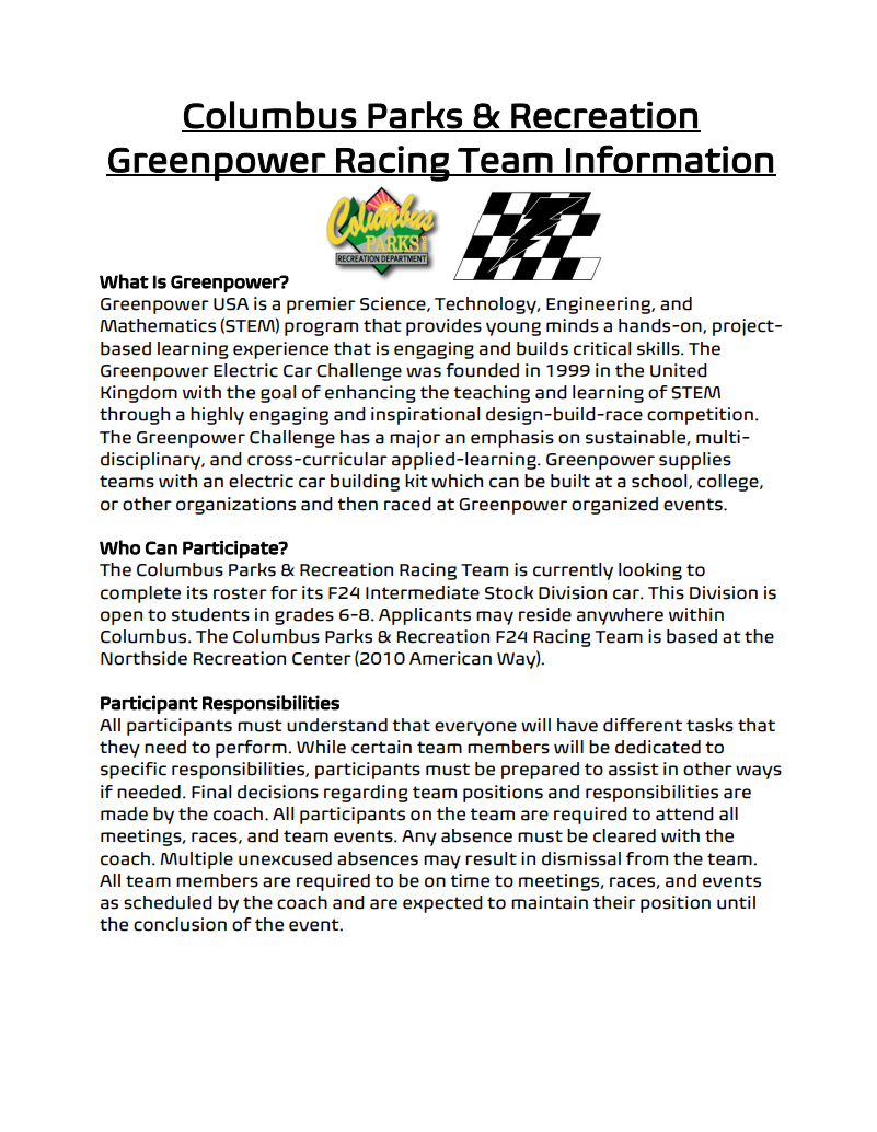 Greenpower flyer